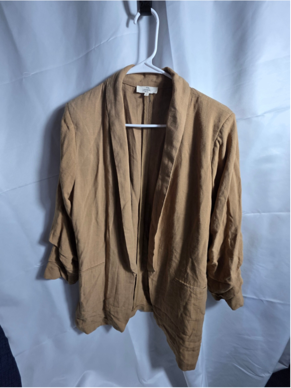 Women's Entro Blazer Jacket Size L Tan fall chic officewear lightweight